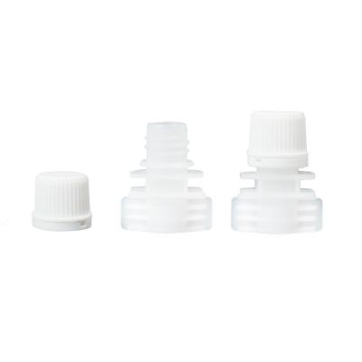 China Non Spill Plastic Tubes 8mm Simple Automatic Filling Plastic Spout And Cap For Juice Pouch Doypack Nozzle Cap Plastic Spout Cap for sale