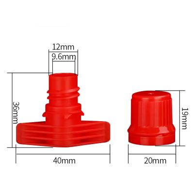 China Non Spill 9.6mm Spout China Manufacturer Supplier Plastic Bottle Plastic Spout Screw Cap For Juice Pouch Plastic Spout Cap for sale