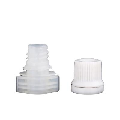 China Non Spill High Quality Plastic Food Pack 10mm Spout With Double Filling Slots Juice Spout Cap Caps For Jelly Juice Pouch for sale