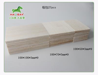 China Model Balsa Wood Board Set Balsa Wood Sheets 50*100*3mm 70*100*3mm 100*100*3 mm Balsa Wood 27pcs/bag Sets for sale