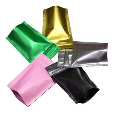 China Promotional Custom Metallic Mylar Moisture Proof Stand Up Snacks Packaging Pouch Food Aluminum Foil Resealable Bag for sale