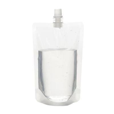 China Wholesale Custom Moisture Proof Stand Up Empty Clear Liquid Plastic Pouch Packaging Pouch With Spout Pouch Bag For Juice for sale