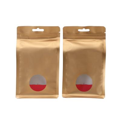 China Custom Coffee Sealing Self Sealing Bag Coffee Aluminum Foil Bag Moisture Proof Eight Side Paper Eight Sealing Tea Bags With Window for sale