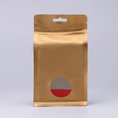 China Matte Eight Side Sealing Aluminum Moisture Proof Coffee Bag Foil Self Sealing Bag Custom Coffee Bags for sale