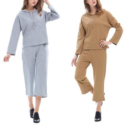 China New Arrival QUICK DRY Fashion Custom Hoodies Set Loose Sweater Pants Sweater Pants Suits Two Piece Tracksuit Set Women for sale