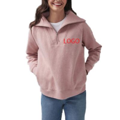 China New Arrival Spring Zipper Neck Sweatshirts Breathable Ladies Logo Casual Comfortable Hoodies Women Custom Made for sale