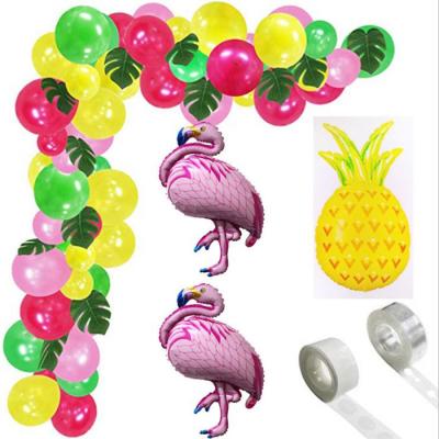 China Summer Style Tropical Beach Flamingo Balloons Arches Kit and Garlands Decorations for Hawaiian Birthday Wedding Bachelor Party for sale