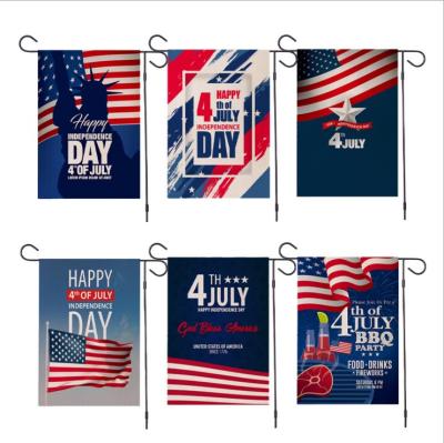 China 4th of July Yard Flag Festival Decoration 2021 New Design Double Sided Outdoor Yard Flag USA Patriotic Stars Stripes for sale