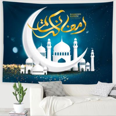 China Style Islamic Backdrop Ramadan Eid Mubarak Photography Wall Background For Islamic Religious Eid Mubarak New Design Mosque Decorations for sale