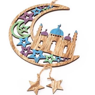 China 2022 Nautical New Islamic Muslim Decor DIY Eid Wooden Hanging During Home Ramadan Decoration EID MUBARAK Wooden Party Decor for sale