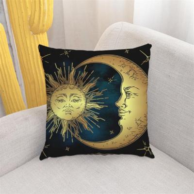 China Waterproof Ramadan Cushion Covers Sofa Pillow Eid Mubarak Moon Peach Skin Pillowcase Golden Case Household Products Decoration Supplies for sale