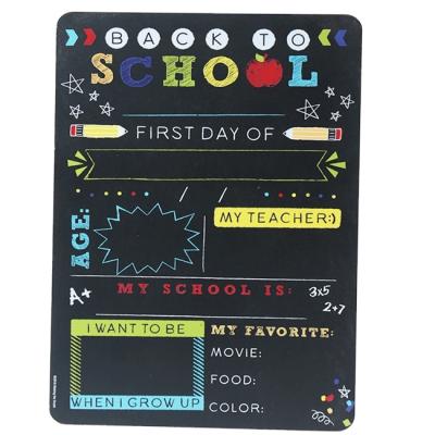 China The First Day Of The School Student Double Sided Blackboard Pendant Signs Print Board Crafts DIY Wooden Message Board School Supplies 40*28cm for sale