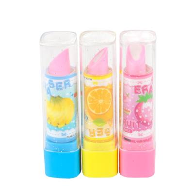 China Eco Friendly Cute Colorful Eraser With Lipstick Shape Customized Eraser For Gift In School Supplies for sale