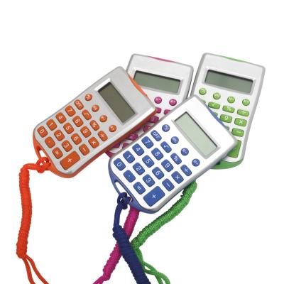 China Mini General Purpose Calculator 8 Digit Display Smart Calculator With Arming Cord For Student In School Promotional for sale