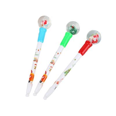 China Nice Glossy Ball Writing Feeling With Led Light Christmas Design 1.0mm Refill Pen Ballpoint Pen For Promotional Or Gift for sale