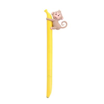 China Normal Kawaii Pen Cartoon Banana With Monkey Design 0.5mm Gel Ink Pen With Custom Logo Cute Pen for sale