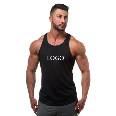 China Sporty Men's Cotton Gym Fitness Training Tank Tops Custom Empty Logo Printing Tank Tops for sale