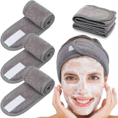 China Custom Logo Polyester Beauty Salon Spa Yoga Makeup Sports Headbands Stretch And Towel Washable Headband for sale