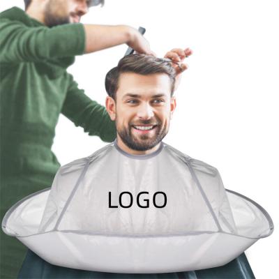 China Custom Logo Waterproof Custom Apron Salon Baber Foldable Capes Mask Waterproof Haircut Trimming Cover Haircut Tool for sale