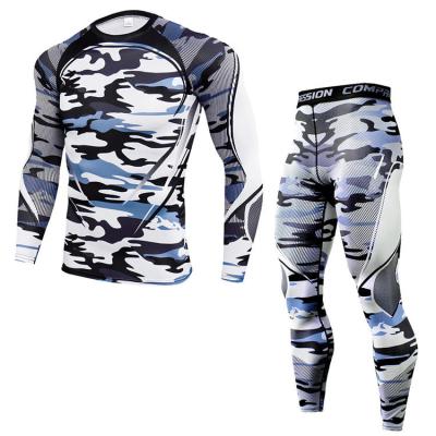 China High Quality Men's Running T-shirt Fitness Breathable Long Sleeve Sports Custom Sets Quick Dry Stretch Men Sport Clothing Set for sale