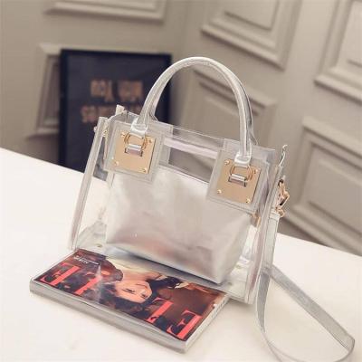 China Clear Fashion PVC Jelly Clutch Purse Transparent Handbag Shoulder Bag For Women for sale