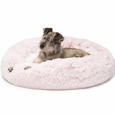 China Sustainable Luxury Shag Fuax Fur Donut Cuddler Dog Bed for sale