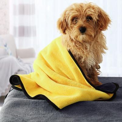 China Sustainable Wholesale Custom Pet Bath Products Thicken Quick-Drying Microfiber Dog Pet Bath Towels for sale