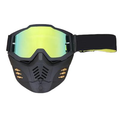 China Sports  Glasses Dual-purpose motorcycle motocross racing goggles mask motorcycle glasses with bullet tactical full face mask windproof color for sale