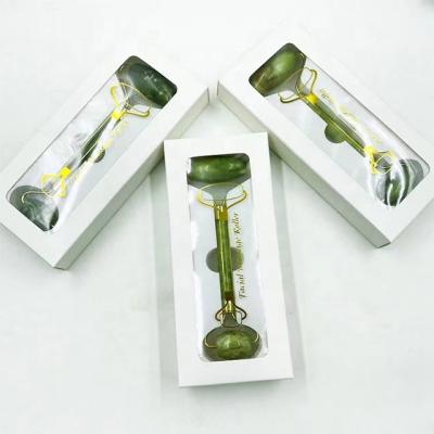 China Cheapest new arrival 100% facial natural green jade roller skin rejuvenation jade roller with box for sale