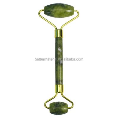 China Silent Massager Jade Roller Quartz Beauty Green Jade Skin Rejuvenation Amazon Facial Roller for sale