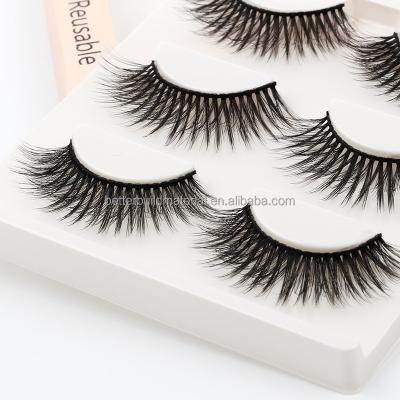 China Natural Soft 3 Pairs Each Box 3D Real Dramatic Mink Eyelashes Siberian Mink Eyelashes Lashes With Custom Box for sale