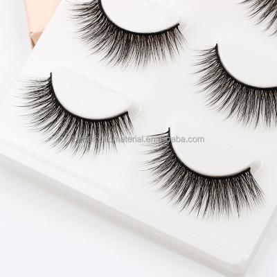 China Factory price natural soft popular false eyelash 3d mink eyelashes with customized packaging box for sale