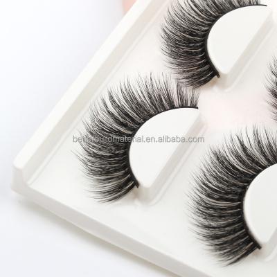 China Wholesale Natural Soft Mink Eyelash Super Fluffy Mink 100% Eyelashes 3D Tapered Thick Curl Mink Eyelashes for sale