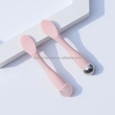 China EYE Private Label Massager Silicone Tool Jade Roller Facial Brush Jade Quartz Make Up Brush for sale