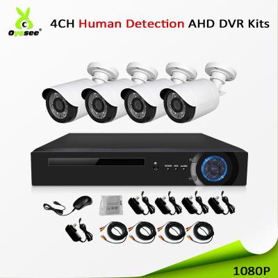 China 2MP 4CH 1080P ahd bullet xvi cctv camera system housing human detection OKAHD1080P-DPH4 kit metal manual IR IR for sale