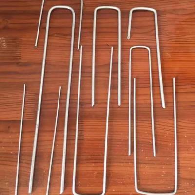 China Modern Artificial Grass Galvanized U Clip U Pins / Turf Pins for sale