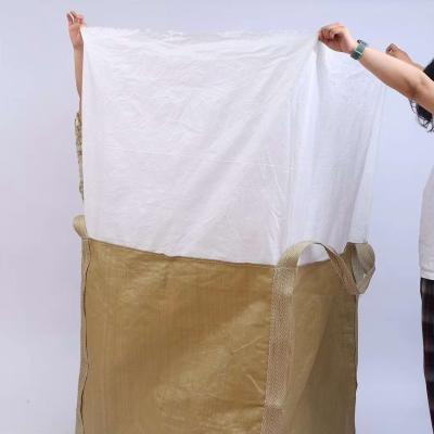 China Eco-friendly U tube panel 1000KG 1500KG 1 ton corner cross belt jumbo bag/top spout bulk bag inner bag/container bag for sale