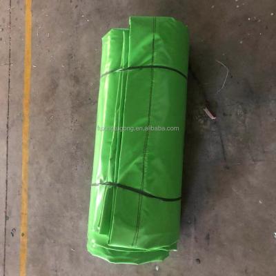 China Water Resistant Heavy Duty Tarpaulin PVC Foldable Fabric For Truck Steel Frame Cover Green Color for sale