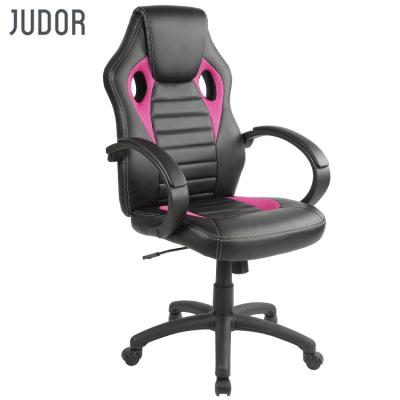 China (Size) Judor Boss Adjustable Executive Office Chair High Back PU Leather Pink Computer Gaming Office Chair for sale