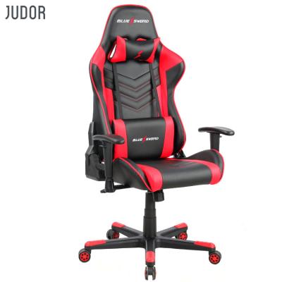 China (Size)Judor Red Adjustable Custom Gaming Chair Computer Chair Wheel PC Gamer Rcaing Chair for sale