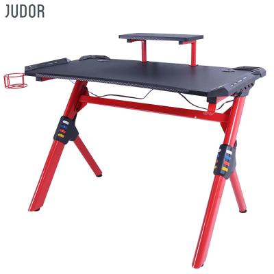 China Judor Factory Direct 2021 Gaming Desk Computer Table RGB Gaming Desks (Others) Adjustable LED With Cheapest Price for sale