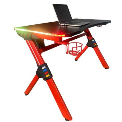 China Cool Judor Design Computer PC Gaming Desk Computer Desk Convertible Gaming Table With LED Light for sale