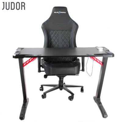 China (Other) Judor Adjustable Modern Led Gaming Desk Packing Computer Desk Ladder Desk And Chair Office Furniture for sale