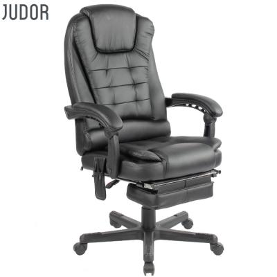 China Judor's Luxury Boss Office Table (Height) Ergonomic Adjustable Massage Chair Desk And Chairs With Foldable Footrest for sale