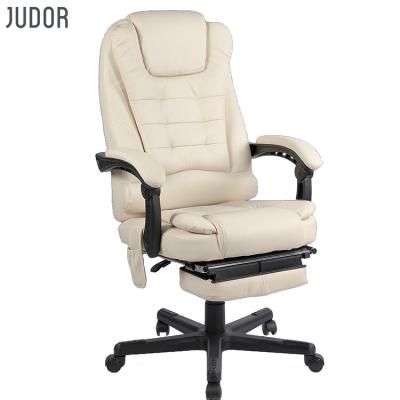 China Modern Popular Leather Executive Chair Judor Massage Office Chair With Foldable Footrest for sale