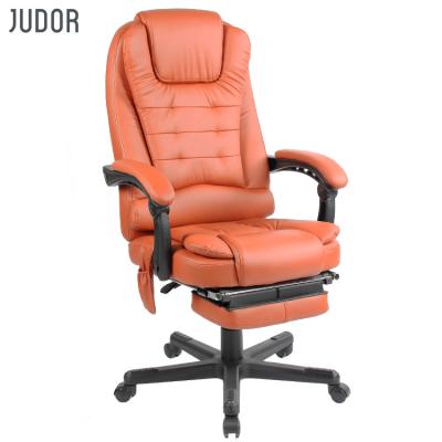 China Judor Adjustable Modern Popular High Back PU (Height) Leather Office Chair With Foldable Footrest for sale