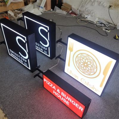 China Buildings Exterior Single Side Rectangular Frame Box Letter Sign Illuminated Led Acrylic Light Box Signs for sale