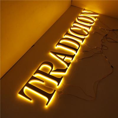 China Office Backlit Signs Stores Custom Backlit Backlit Letter Logo Sign Board Stainless Steel Signage for sale