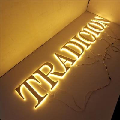 China Buildings led backlit gold backlit sign led channel letter sign 3d backlit letters led sign for sale