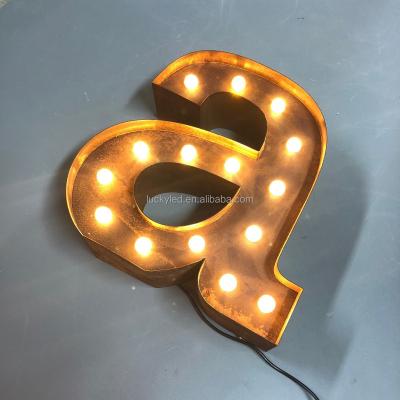 China Buildings Customized Marquee Letter Standing Rustic Metal Wall Letters for sale